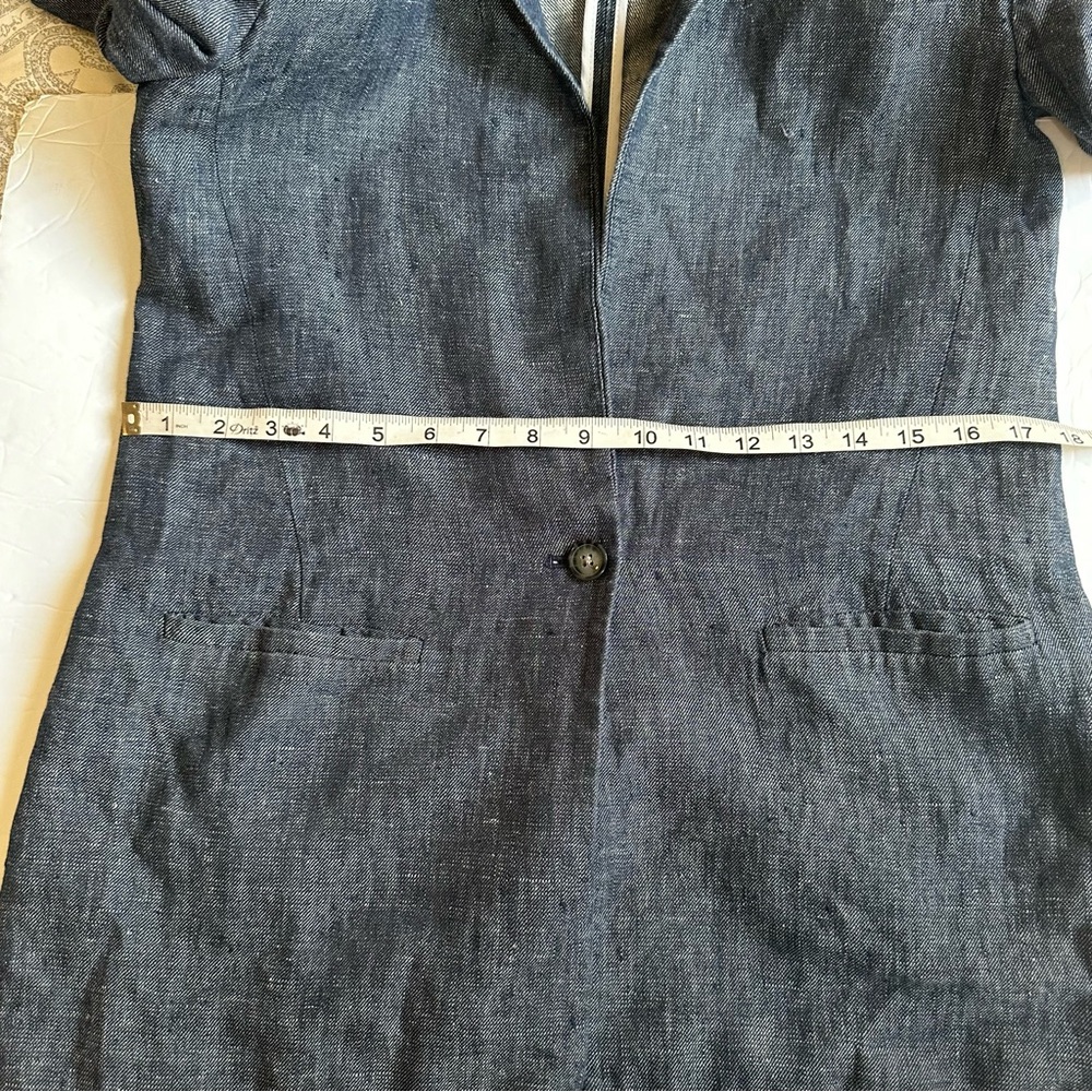 Banana Republic Women’s Navy Natural Linen Single Button Sleeved Blazer- Size 4 - Picture 13 of 13